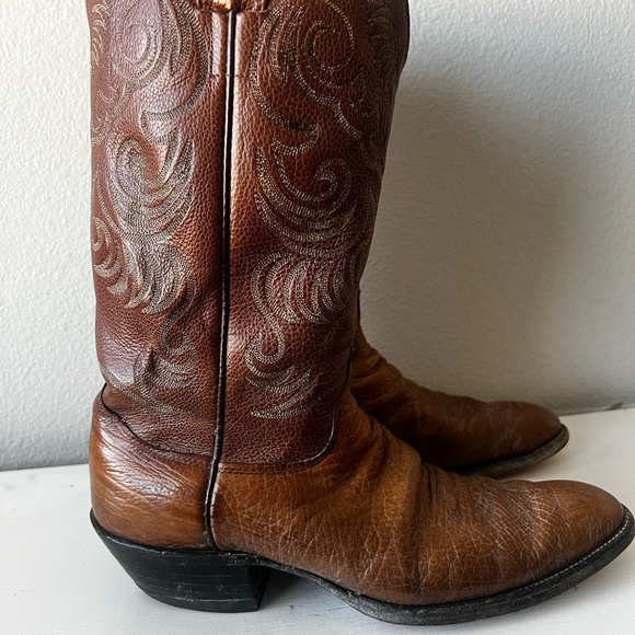 GUC Vintage Olathe Boots Brown Leather Cowboy Boots - US Size 12 AA (Mens) - Picture 12 of 15